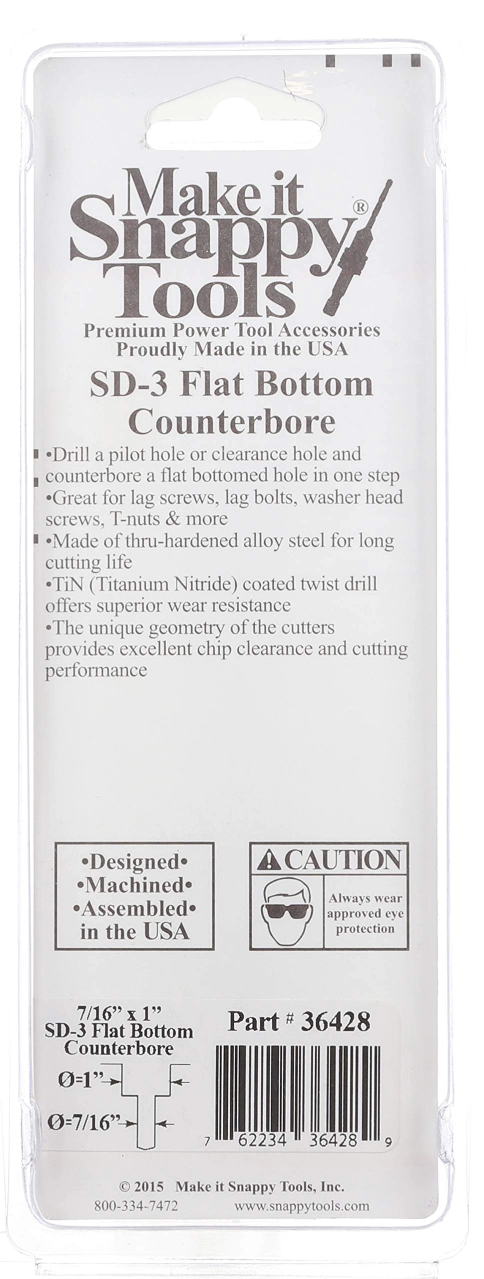 3-Flute Flat Bottom Counterbore - 7/16 Inch
