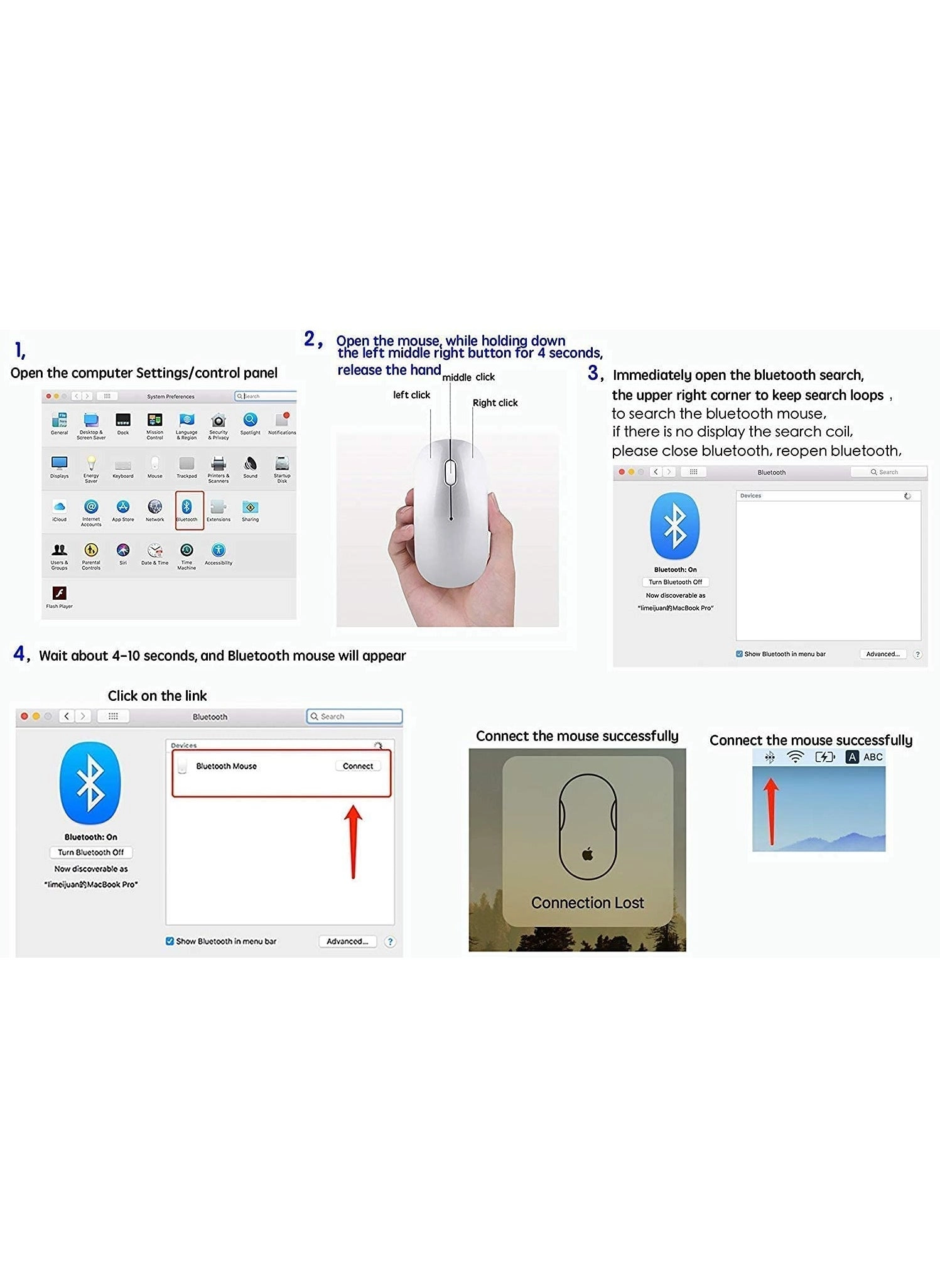 Dual Mode Wireless Mouse - Bluetooth 5.1 + 2.4GHz Wireless