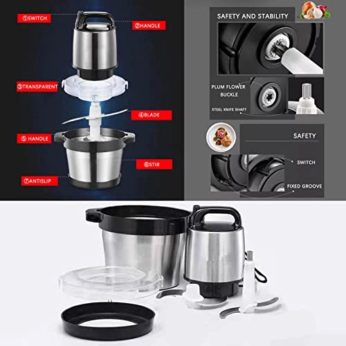 Electric Grinder Chopper Mincer - 6L 1100W