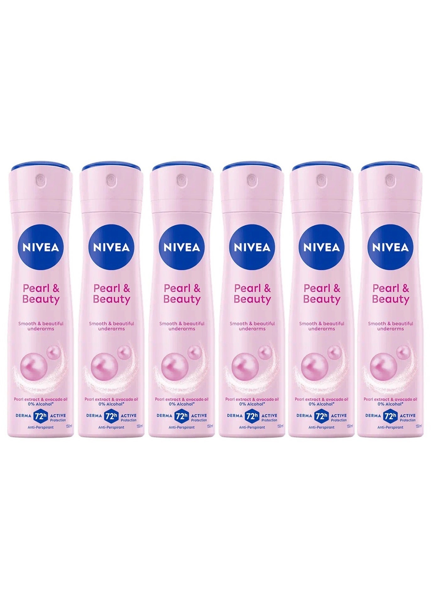NIVEA Pearl And Beauty Antiperspirant - 150ml Pack of 6