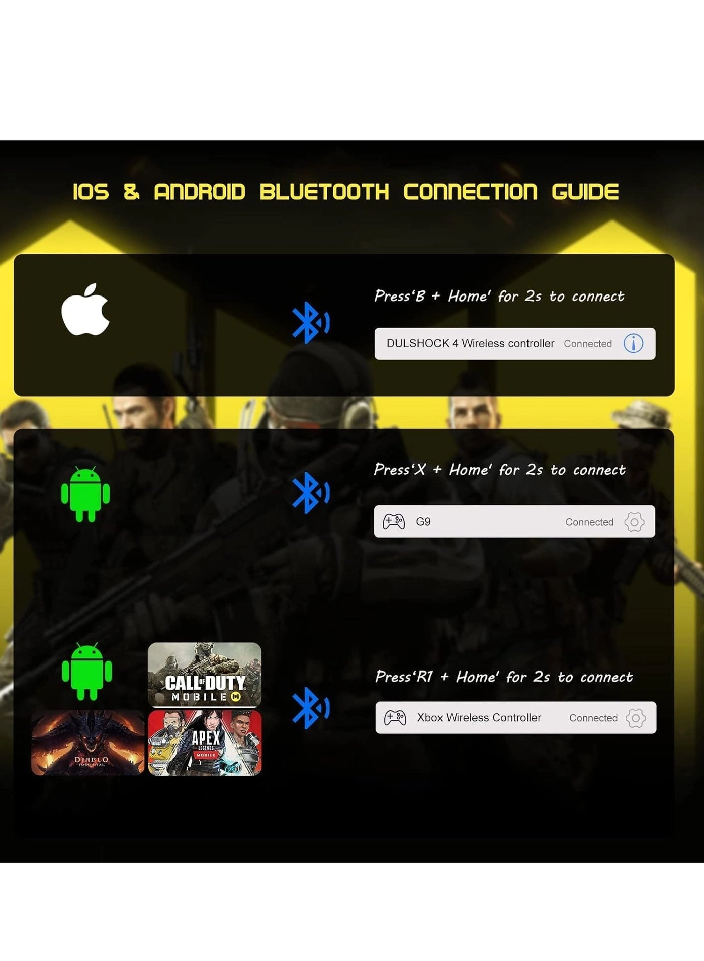 D8 Telescopic Mobile Phone Gamepad - Android iOS PS3 PS4 Switch PC