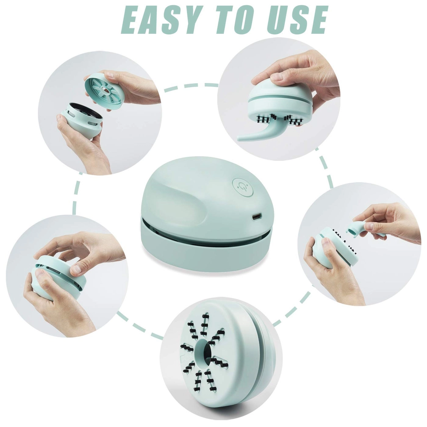 Desktop Vacuum Cleaner - USB Charging Detachable Vacuum Nozzle