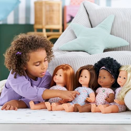 Penelope Floral Doll - 36 cm long brown hair