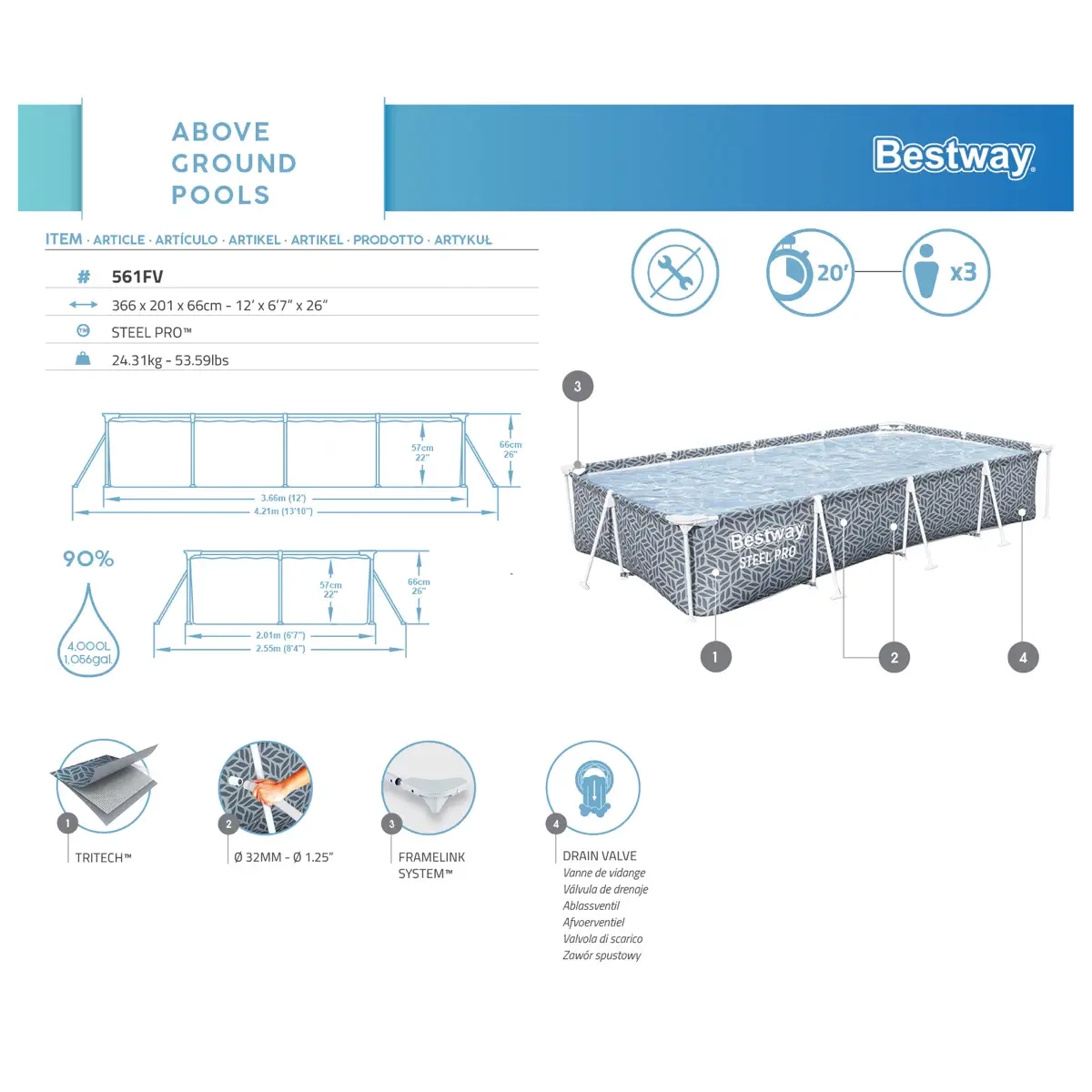 Steel Pro Pool Set