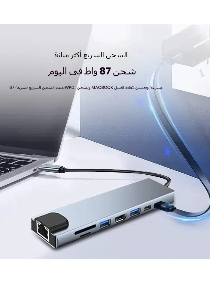 USB C HUB - 8 in 1 4K HDMI Ethernet