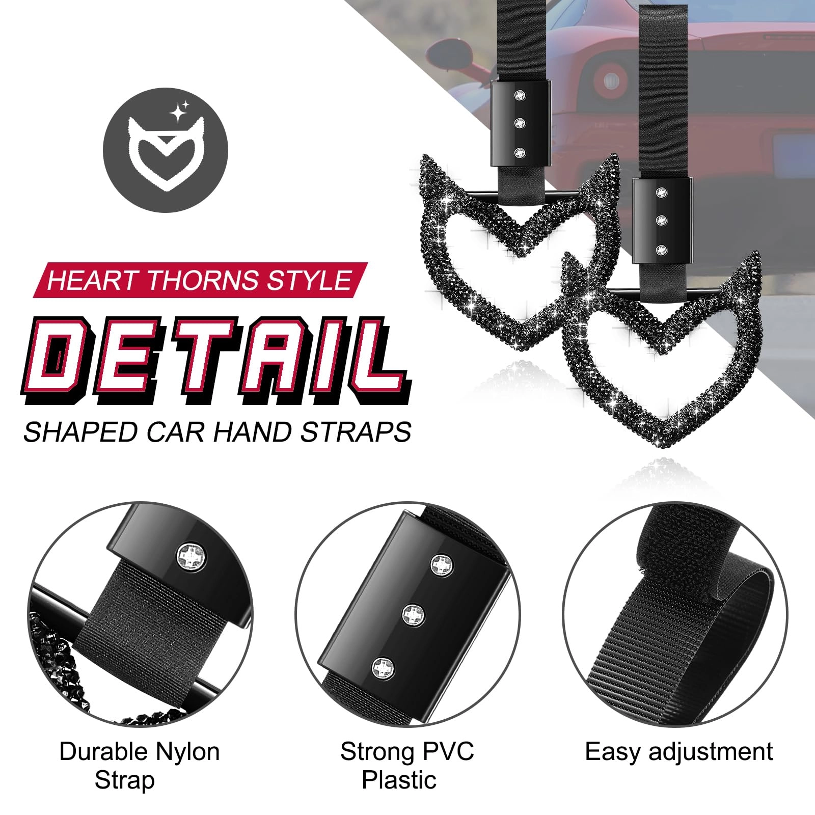 Bling Heart Handle Ring - Black Devil Style