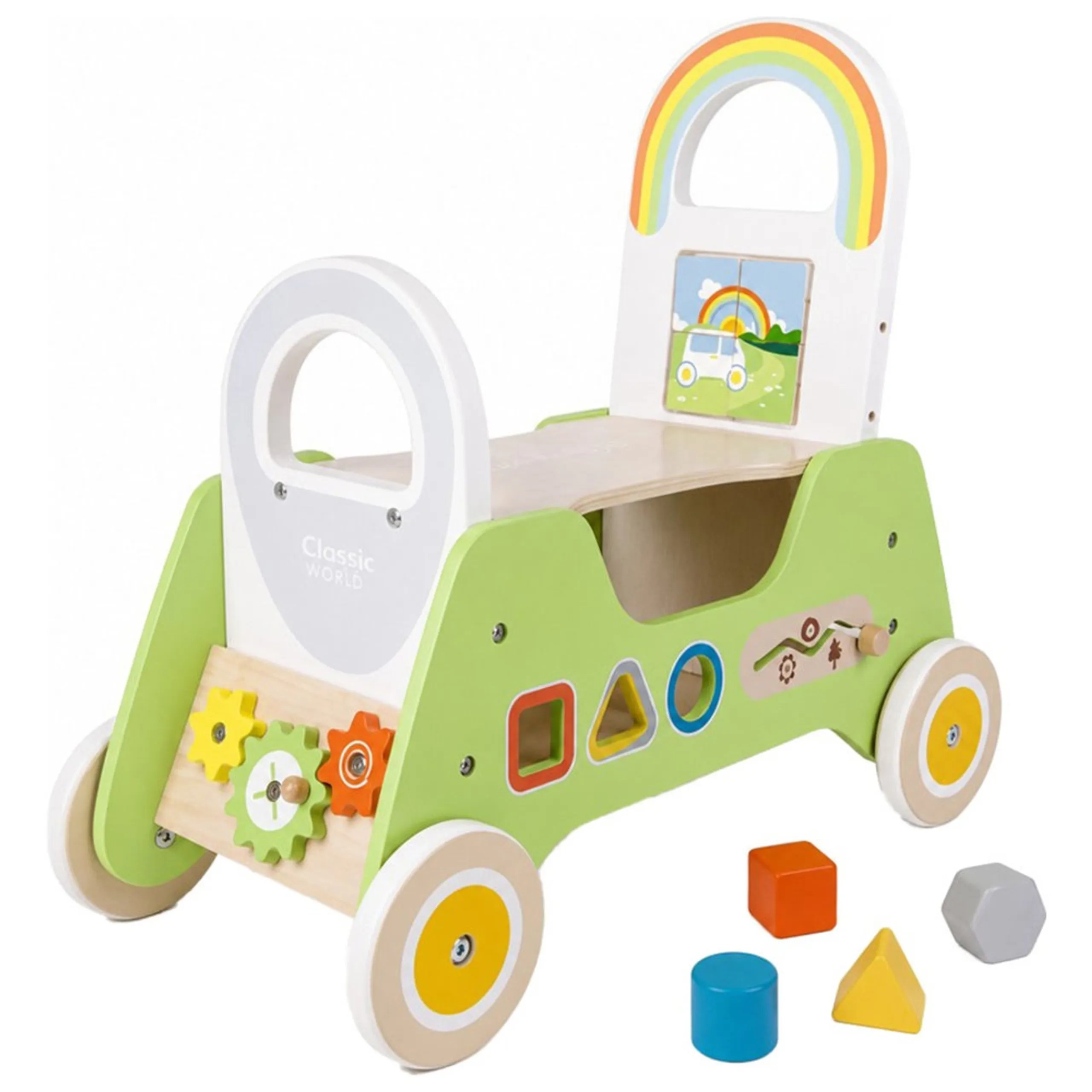 Classic World 2 Wooden Rider And Baby Walker - 2-In-1