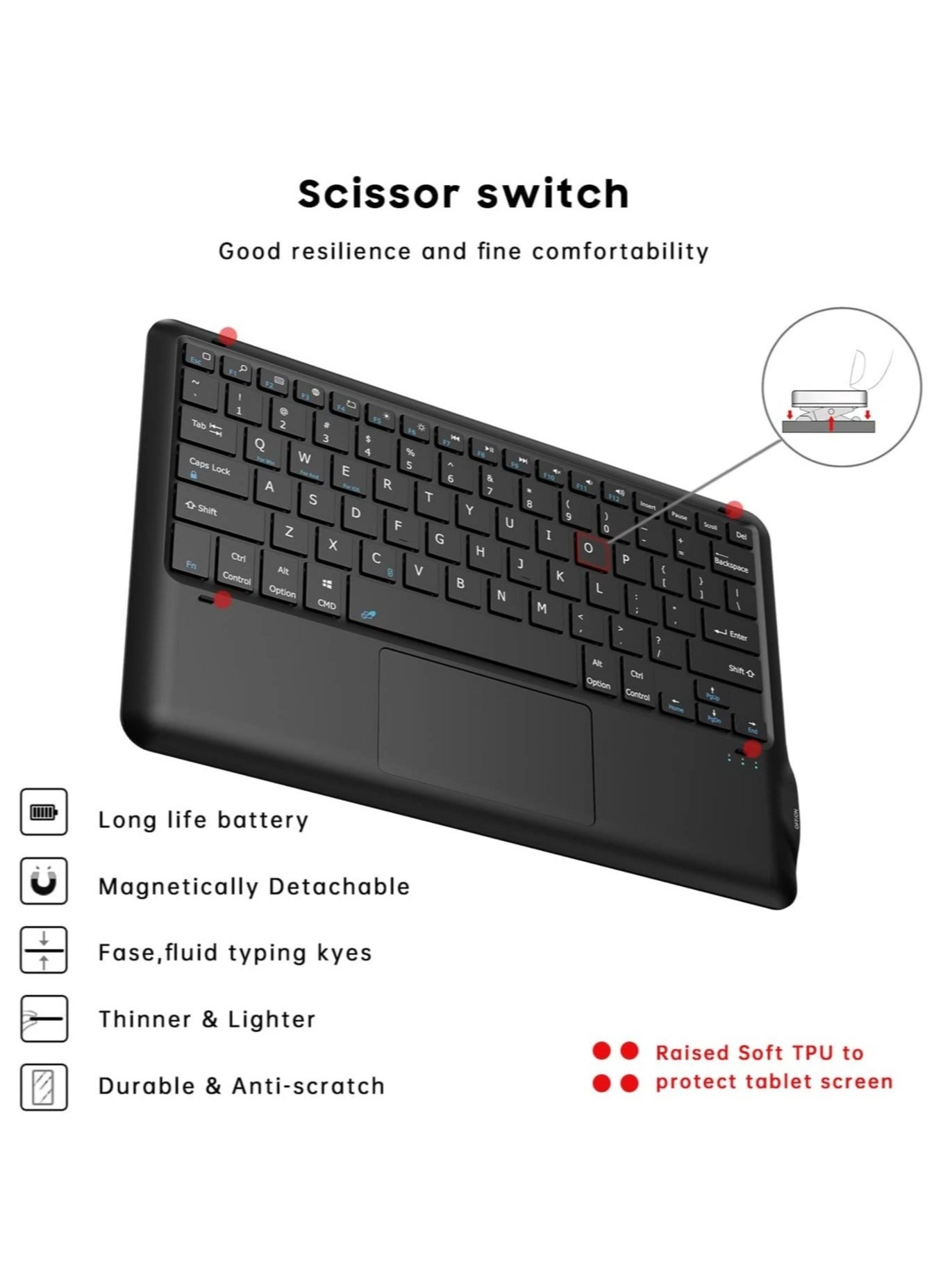 Keyboard Case with Detachable Keyboard for Galaxy Tab S8 Plus 12.4-inch (2022) / Galaxy Tab S7 Plus 12.4-inch (2020)