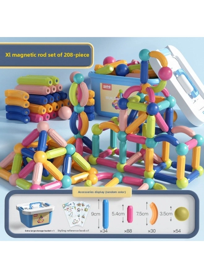 Generic Varied Magnetic Bar Children's Building Blocks - 208 pcs