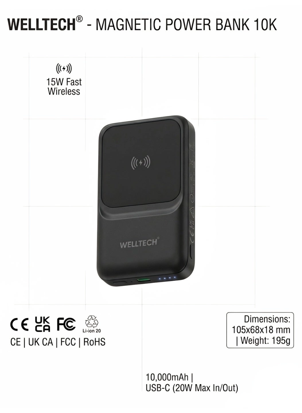 WL-20 - 10000mAh Fast Charging Wireless charging