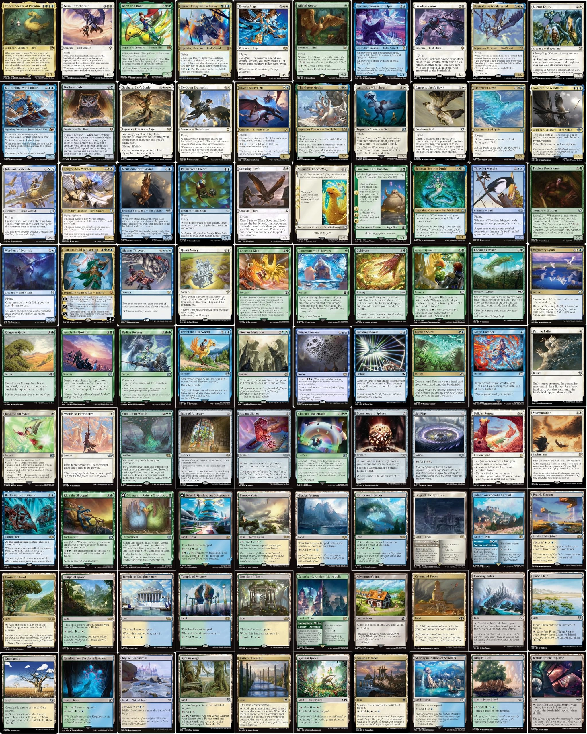 MTG Decks & More Final Fantasy Magic The Gathering Commander Deck - Chocobo Bird Bant Blue Green White