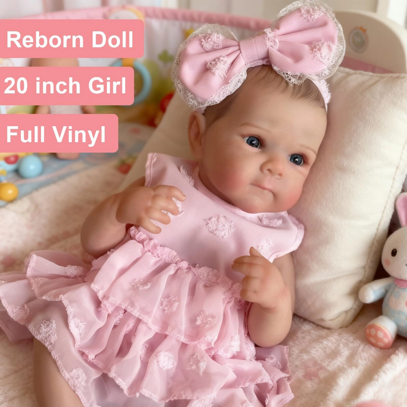 Reborn Baby Doll - 18 Inch Silicone Pink Ages 3+
