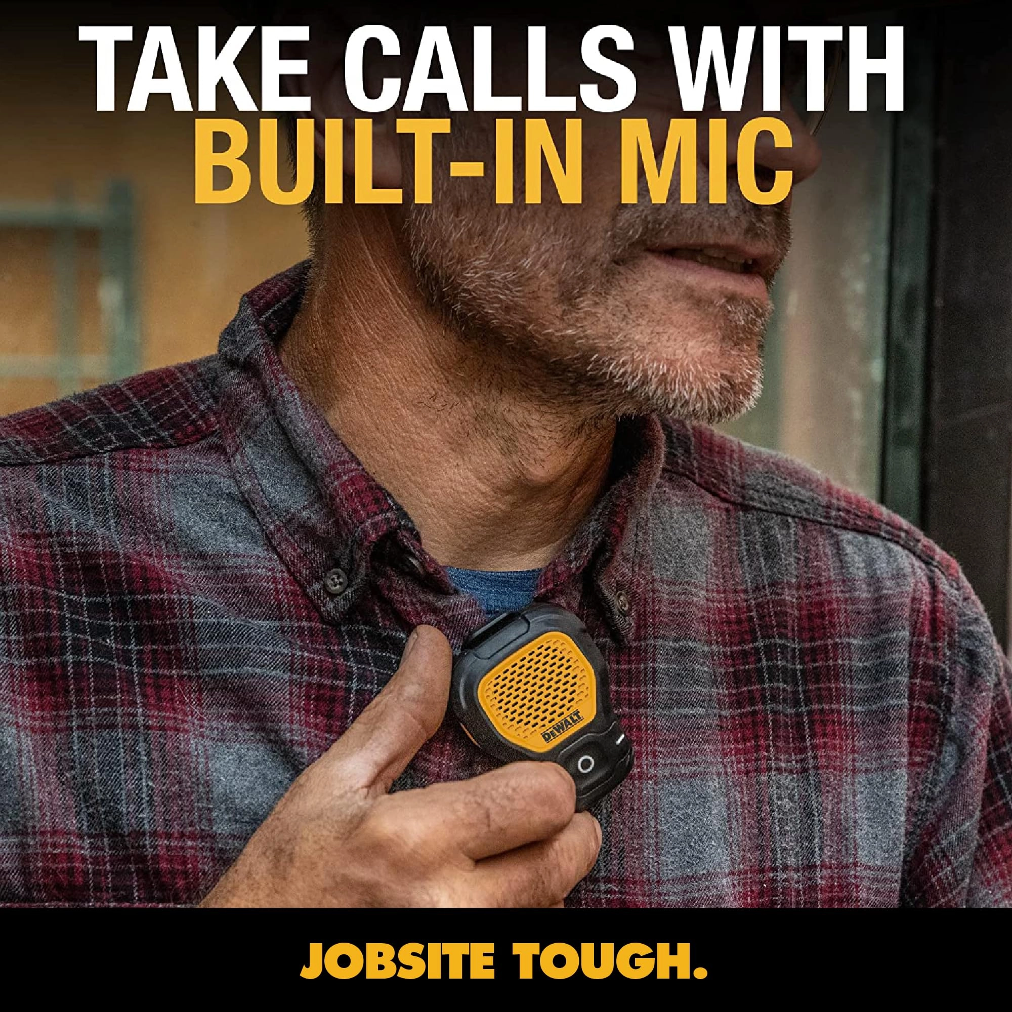 Wearable Bluetooth Speaker - Clip-On Wireless Jobsite Pro