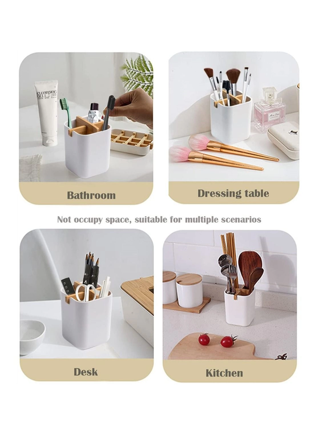 Bamboo Toothbrush Holder - Multifunctional Eco-Friendly
