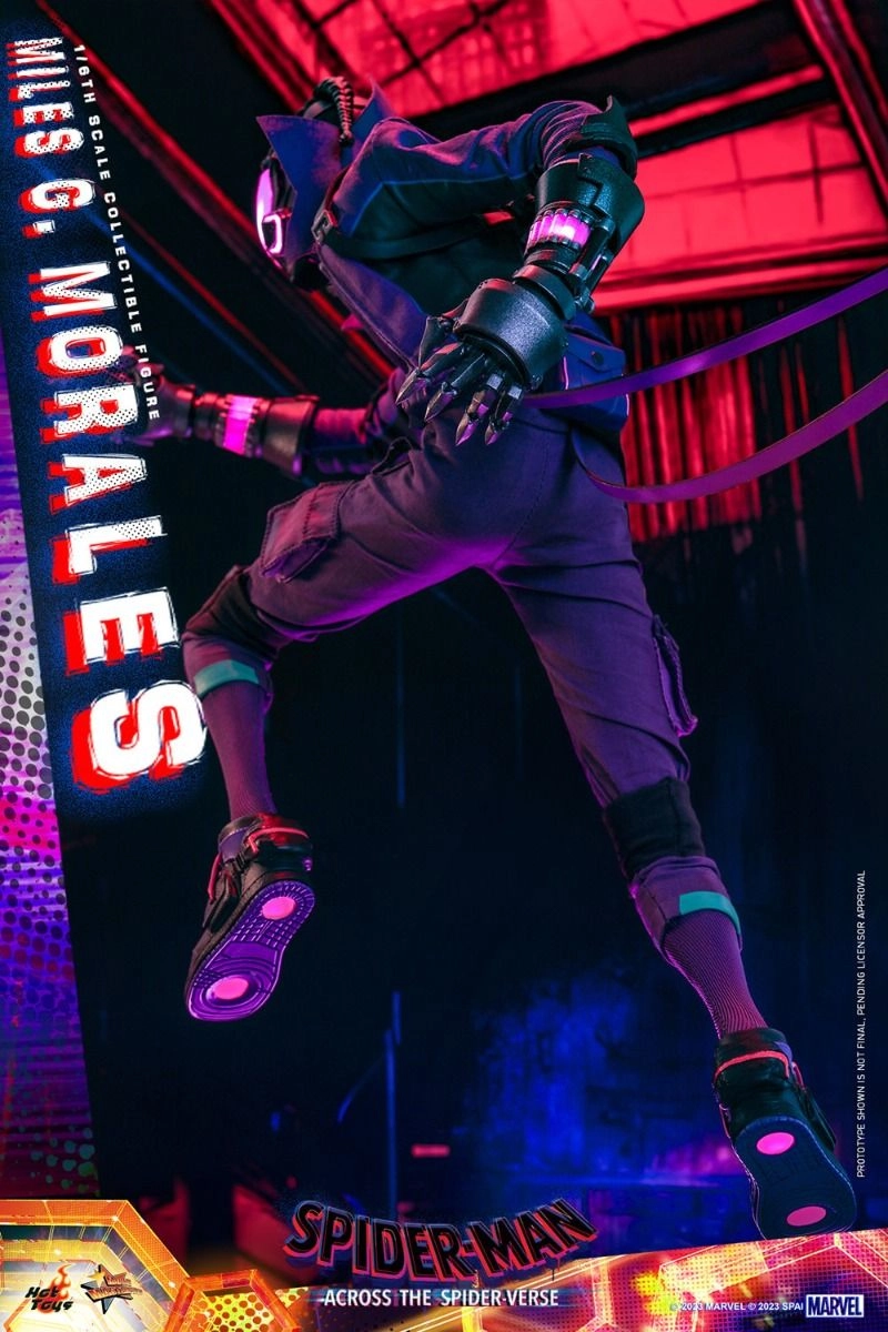 Miles G Morales - Spider-Man: Across the Spider-Verse Sixth Scale Action Figure - LED light-up Prowler gauntlets