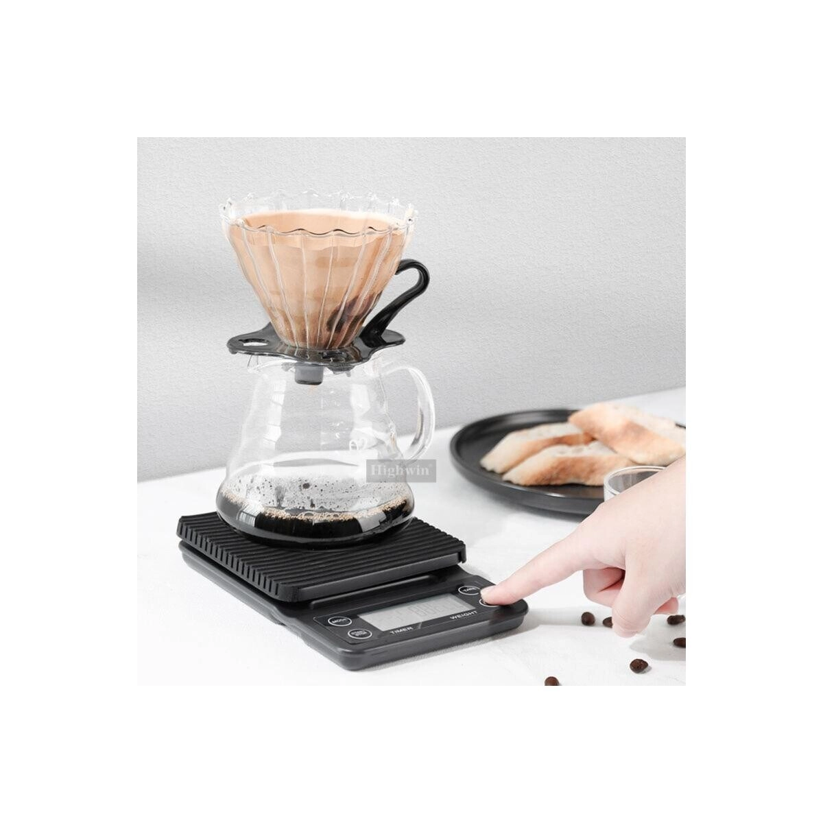 Kettle + Grinder + Dripper + Scale + Server + Filters + Cup