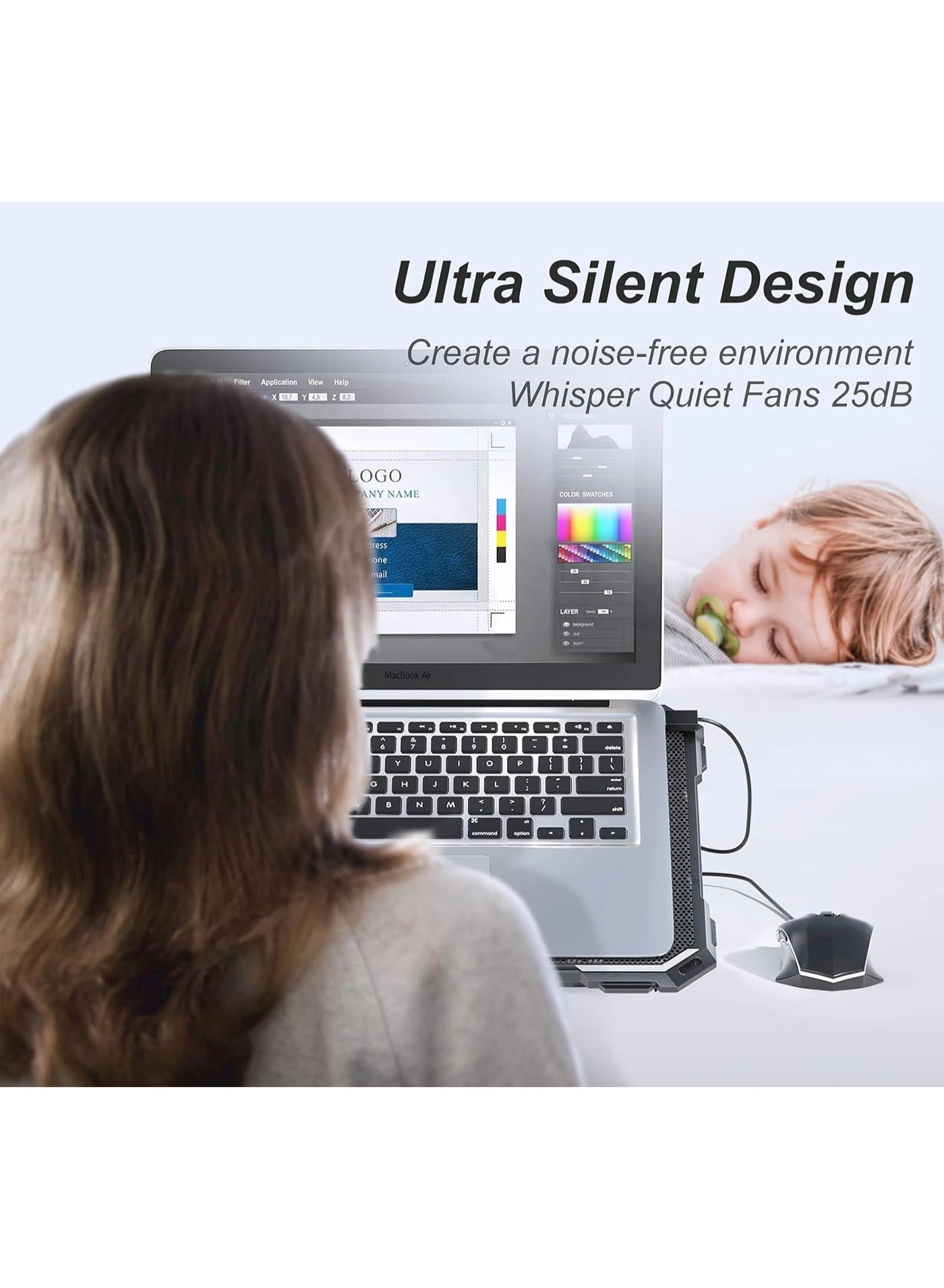 ICE COOREL Laptop Cooling Pad - 6 Fans 13-15.6 Inch