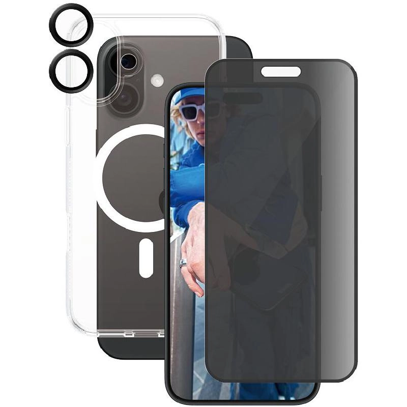 Hard MagSafe Case + Privacy Screen Protector + Hoops Camera Lens Protector for iPhone 17