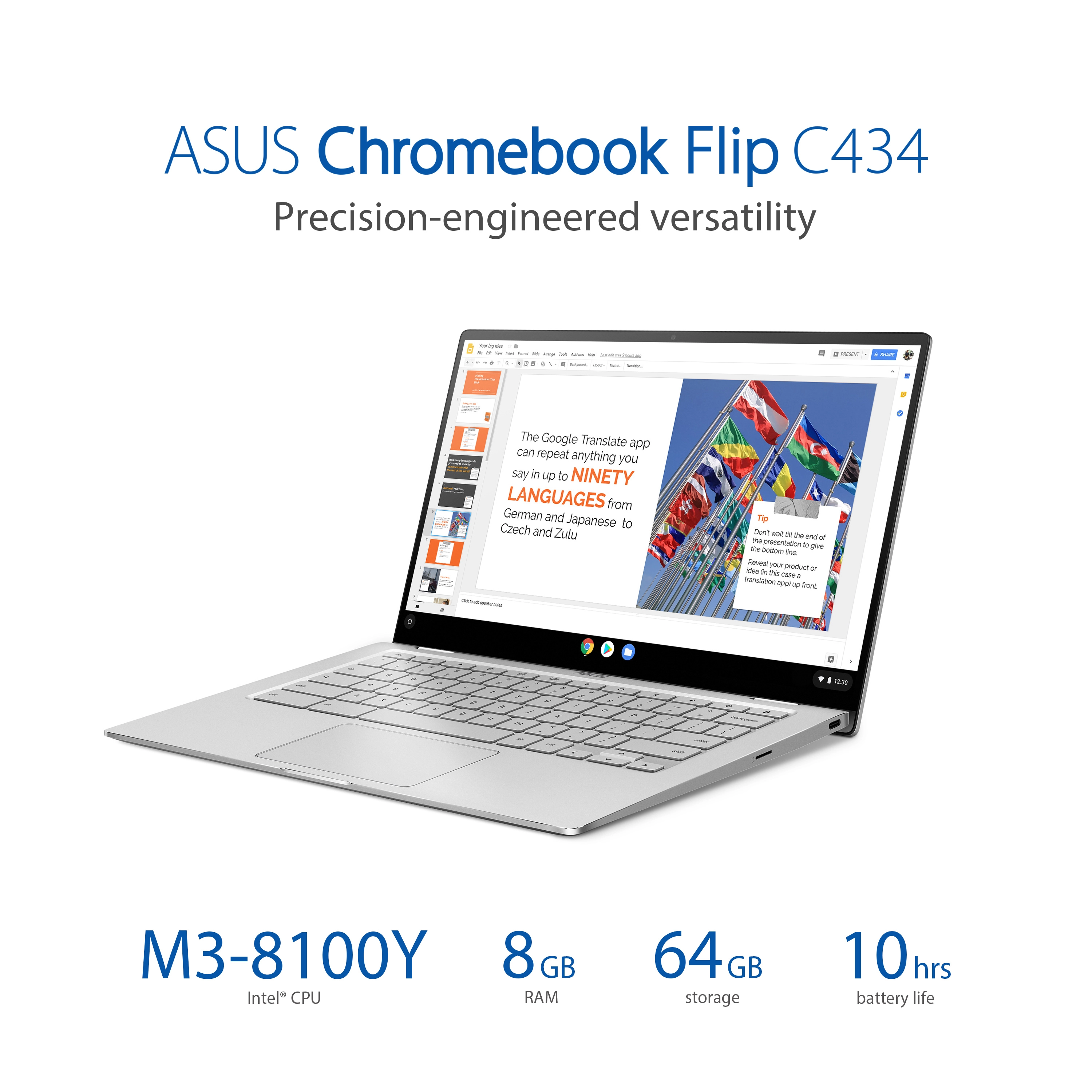 Chromebook Flip C433 - 14 inch 128GB 8 GB 64 GB Intel Core m3-8100Y