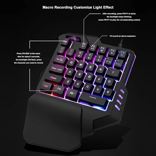 One-Handed Gaming Keyboard - Wireless