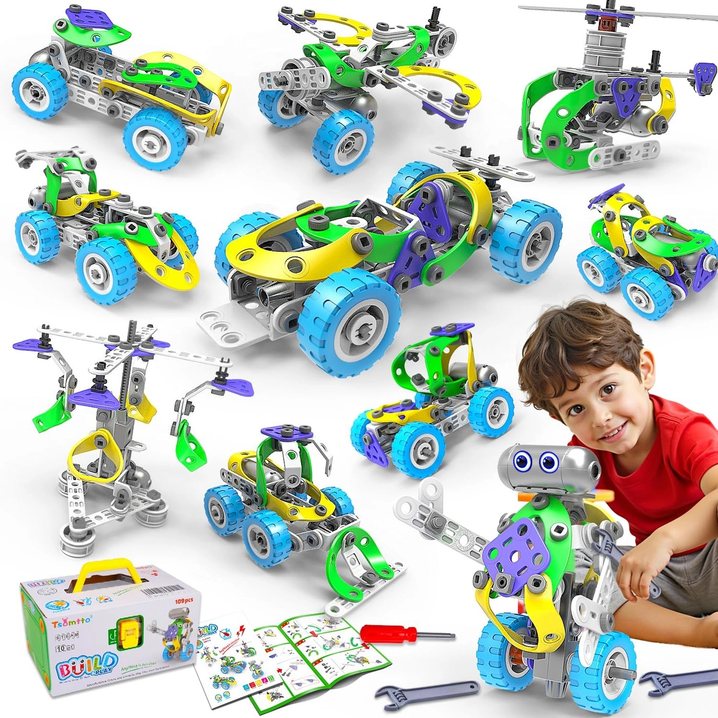 Tsomtto 10 in 1 Electric STEM Toys - 10 STEM