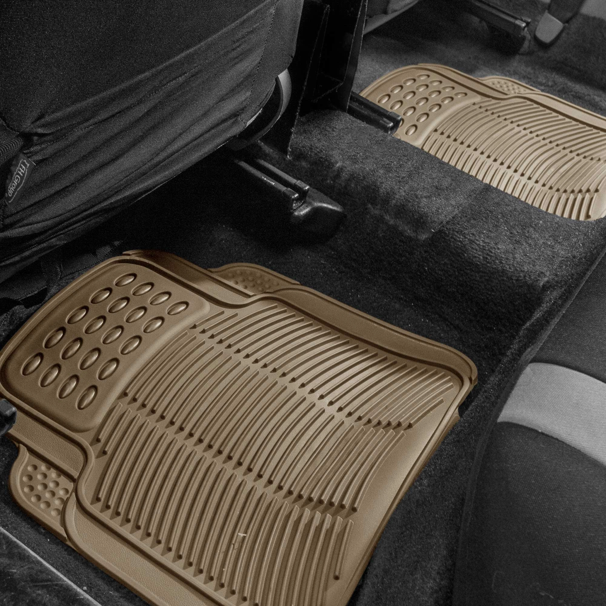 Automotive Floor Mats - Heavy-Duty Rubber Universal Fit Beige