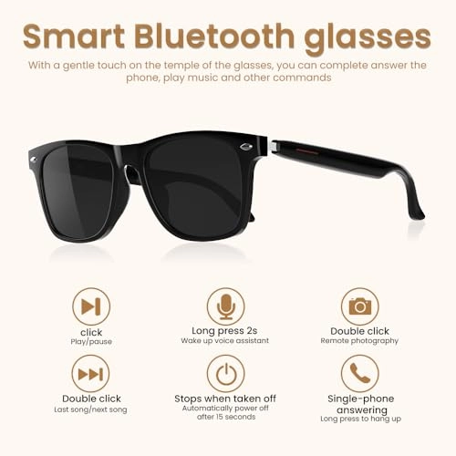 Smart Glasses - Polarized Bluetooth 5.3 Audio & Mic