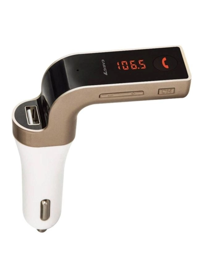 Car Bluetooth Device - White/Gold/Black 3.5mm audio cable