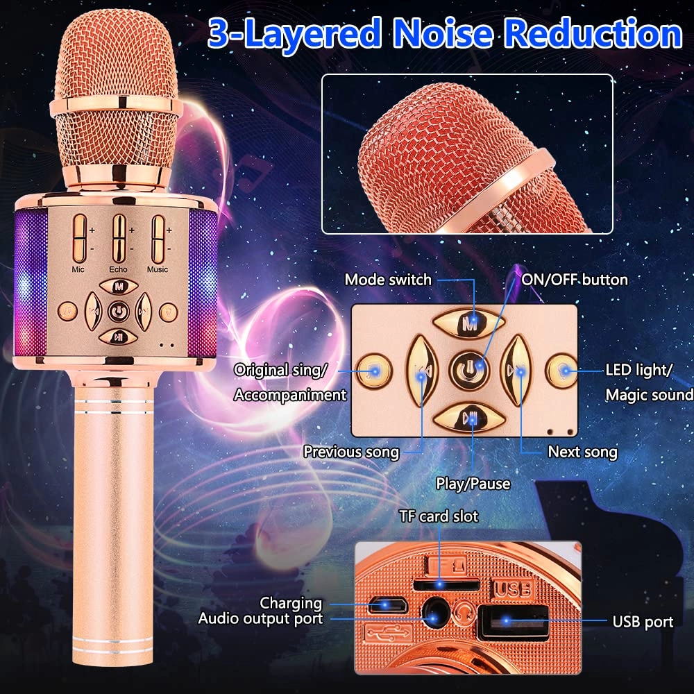 Karaoke Microphone - Handheld Bluetooth