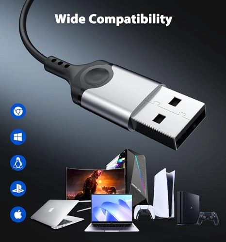 USB Computer Headphones - Wired Headset