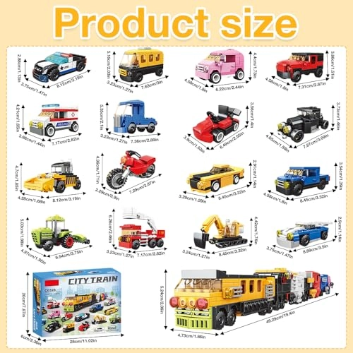 16-in-1 Building Blocks Cars - 16 pcs