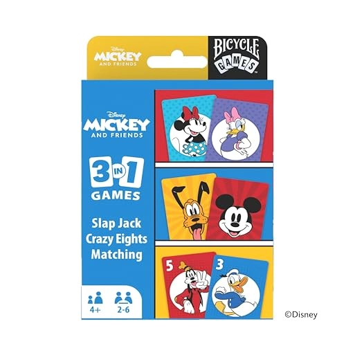 Mickey Card Games - 3-in-1 + Pixar Card Games - 3-in-1 + Disney Pixar Forks - Plays Like Spoons