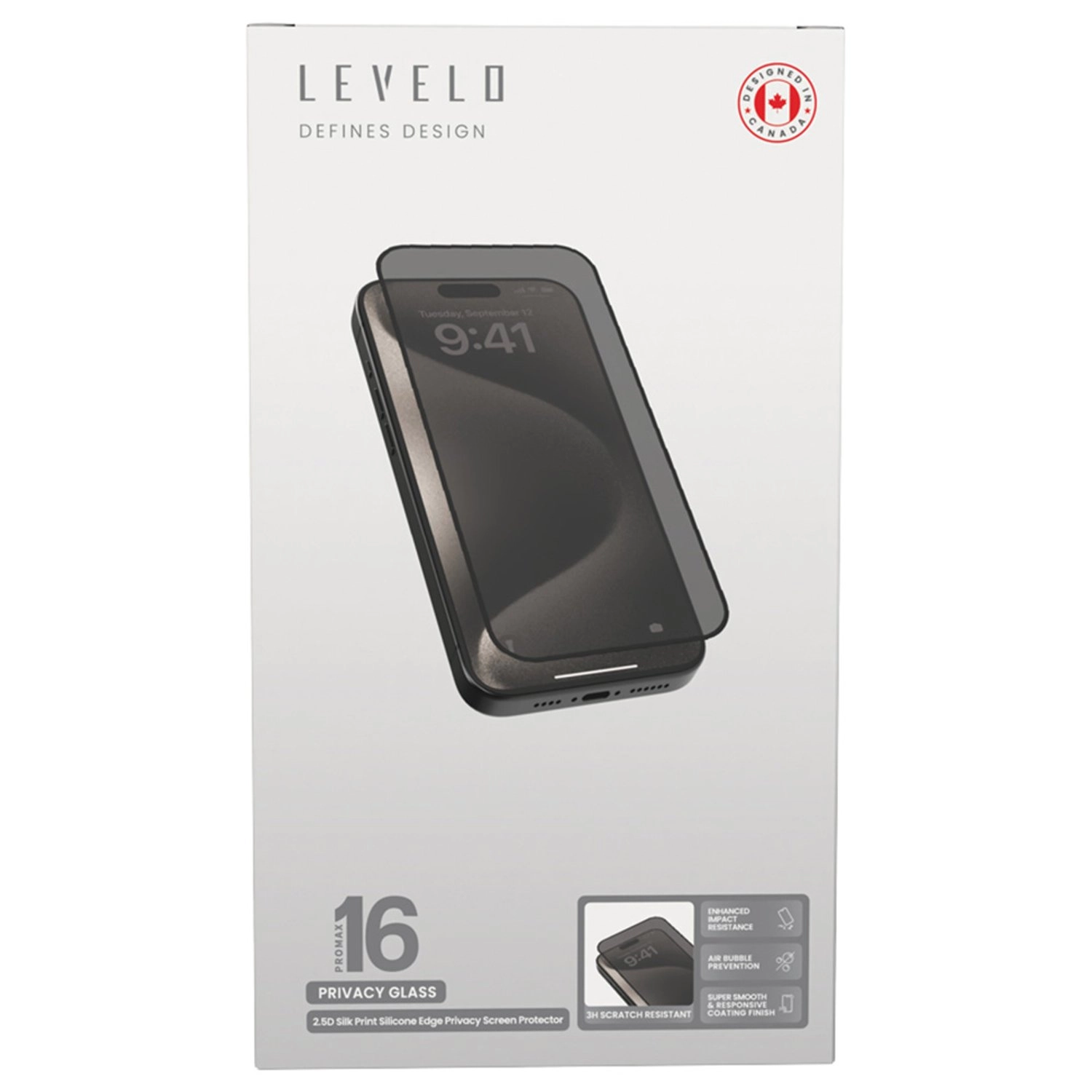 Privacy Silicone Aluminum Glass Screen Protector for iPhone 16 Pro Max