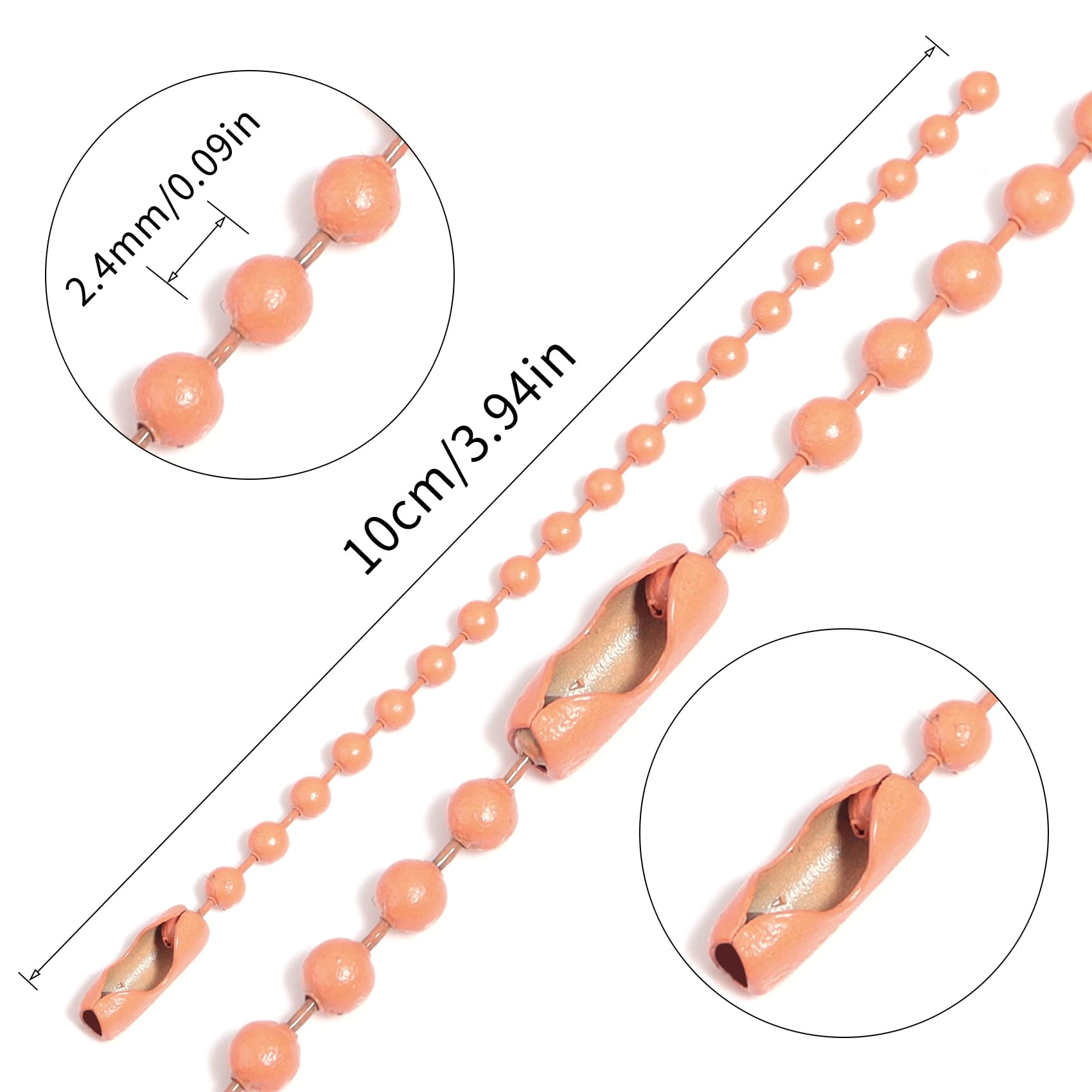 Ball Beads Chains - 20Pcs Purple 4 Inch