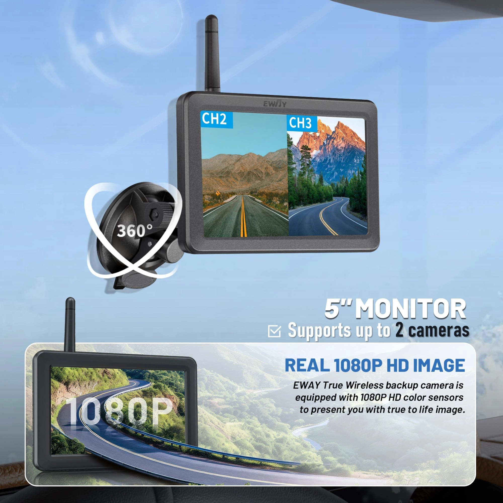 Wireless WiFi Magnetic Hitch Backup Camera - Night Vision 1080P