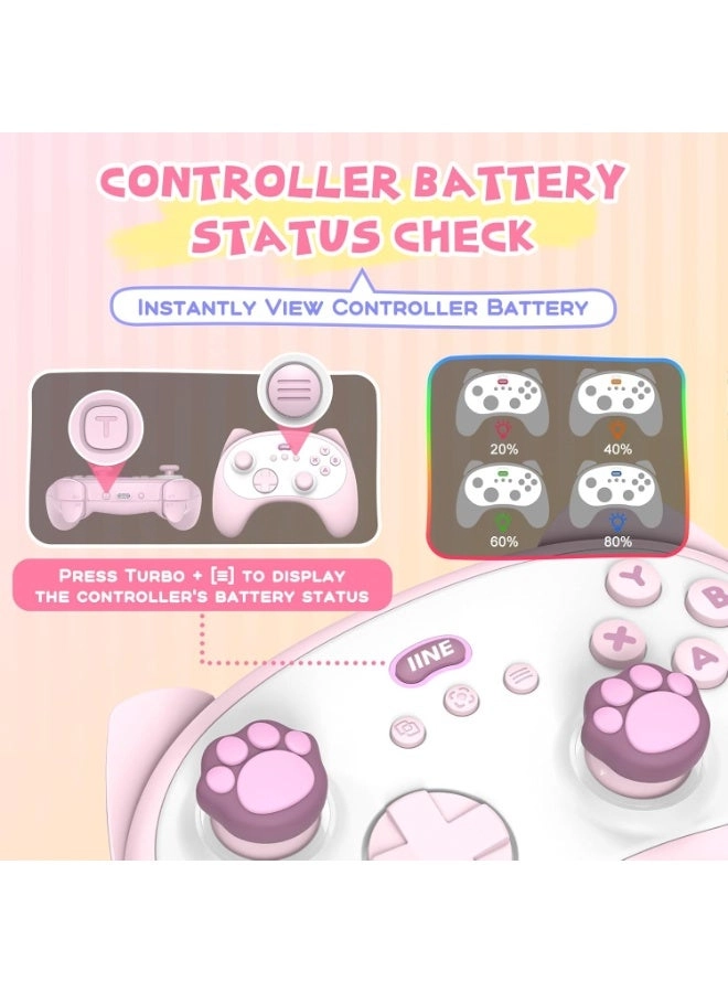 Meow Kitten Wireless Controller - Pink Nintendo Switch Windows PC Android iOS