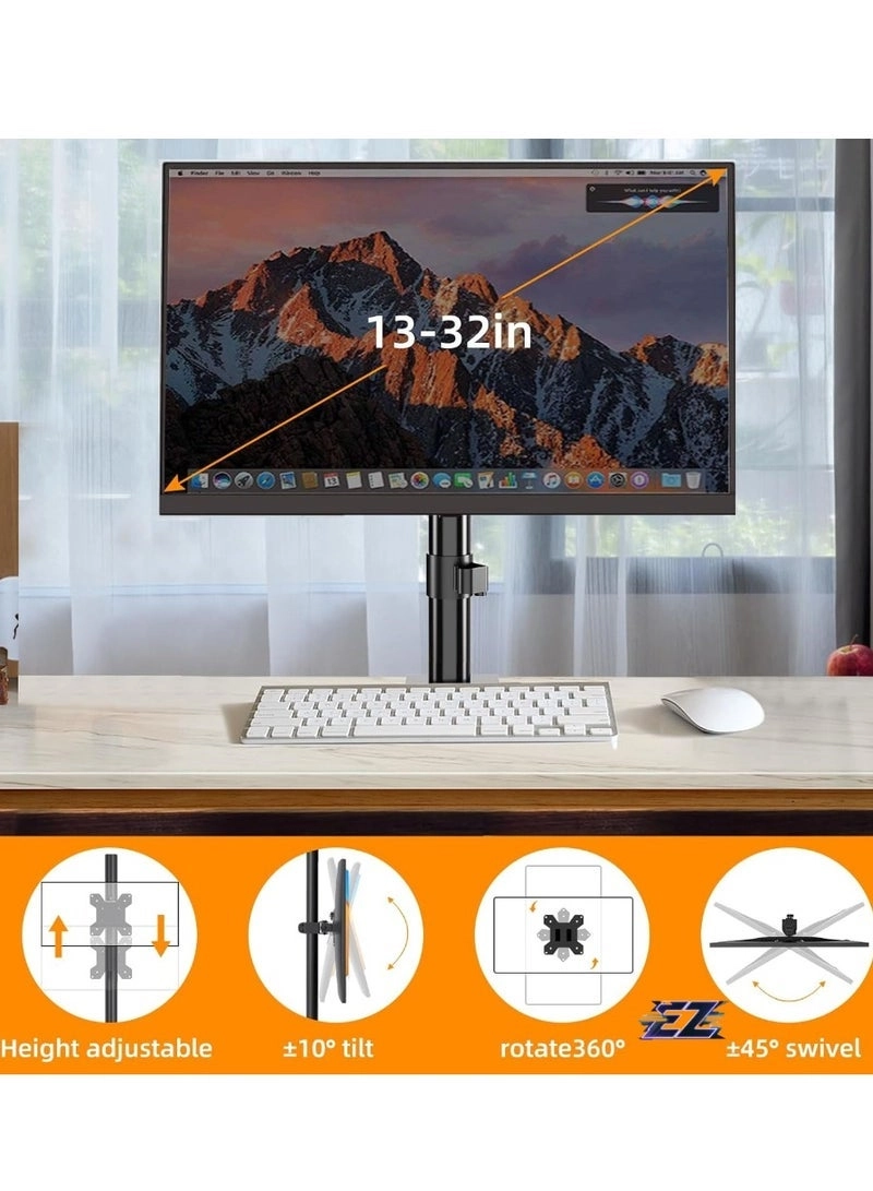 Single Monitor Arm - Single 13-32 Inch VESA 75x75/100x100mm