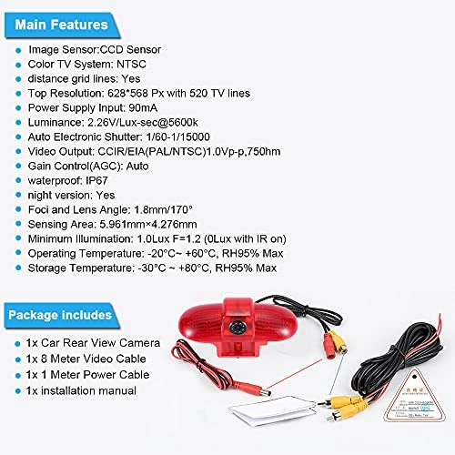 HD IP68 Rear View Camera - Night vision 1280x 720 pixels + 7'' Monitor