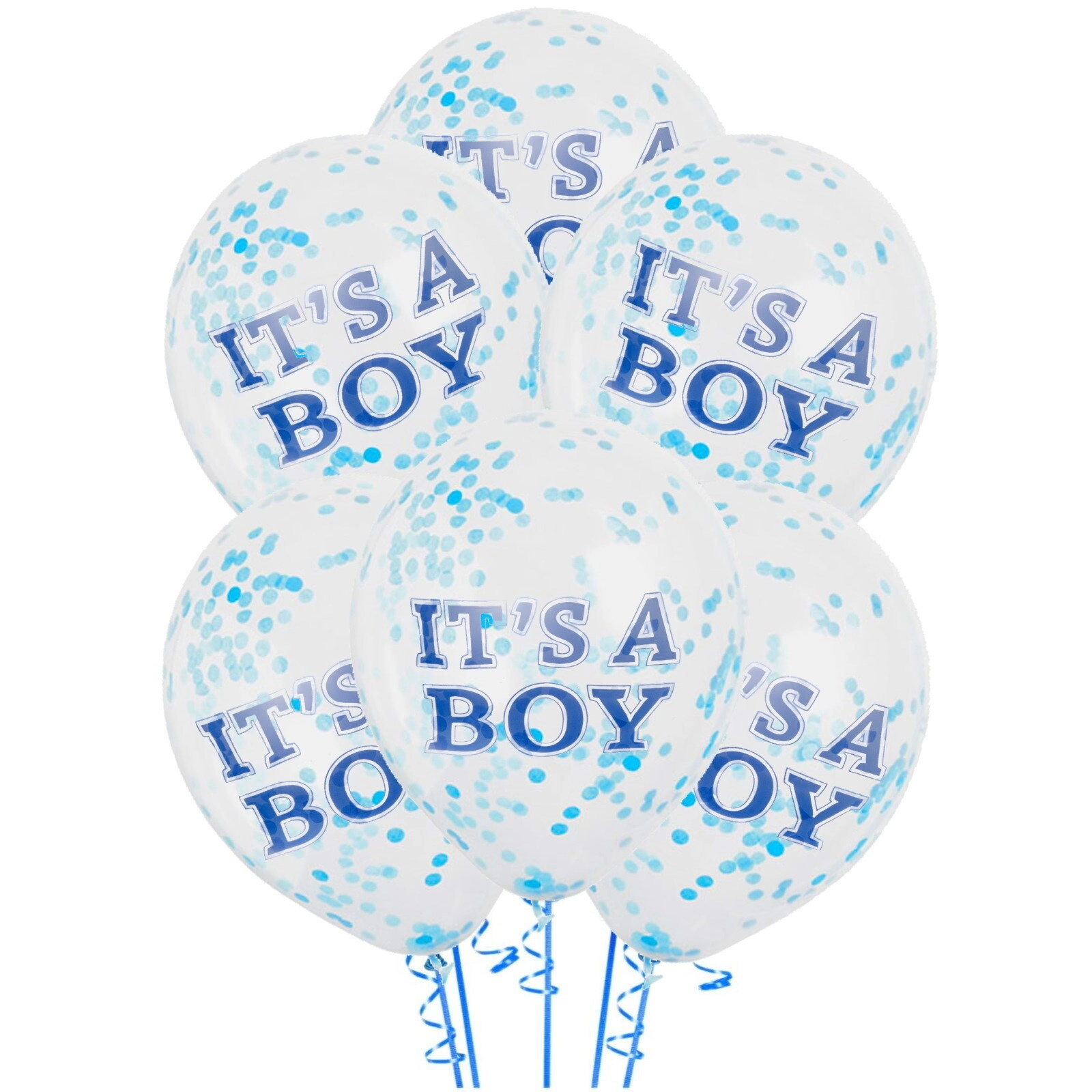 Bright Happy Birthday Balloon With Confetti - 6 pcs