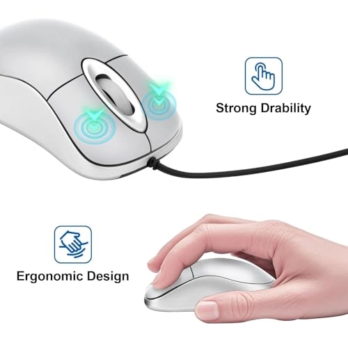 Mini Retractable Cable Mouse - USB Wired Pack
