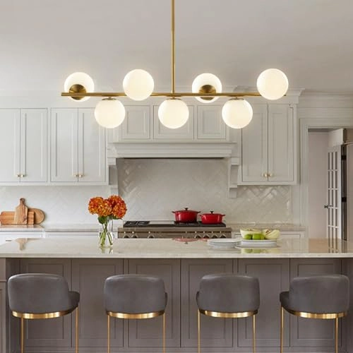 7-Light Glass globe chandelier - 43.3(110cm)