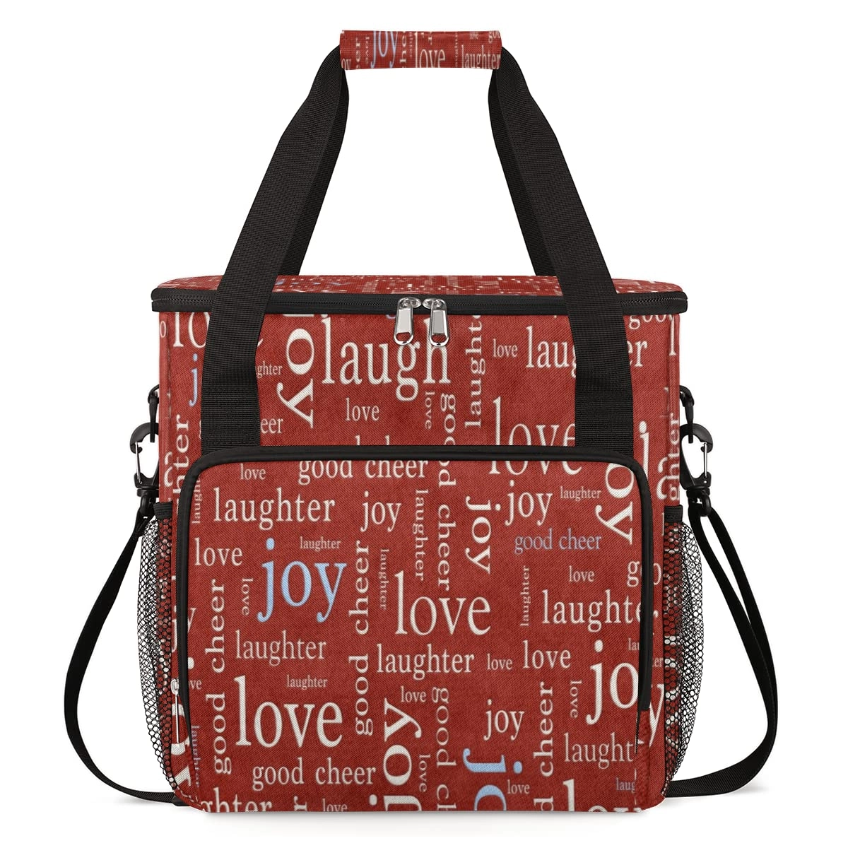 Coffee Maker Carrying Bag - Love Joy Laugh Letter Red Portable Single Serve