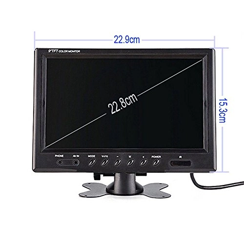 Rear view Monitor - 9" 2 channels + Reversing Camera - Night vision 720(H)586(V) + 15M video Cable - 15M