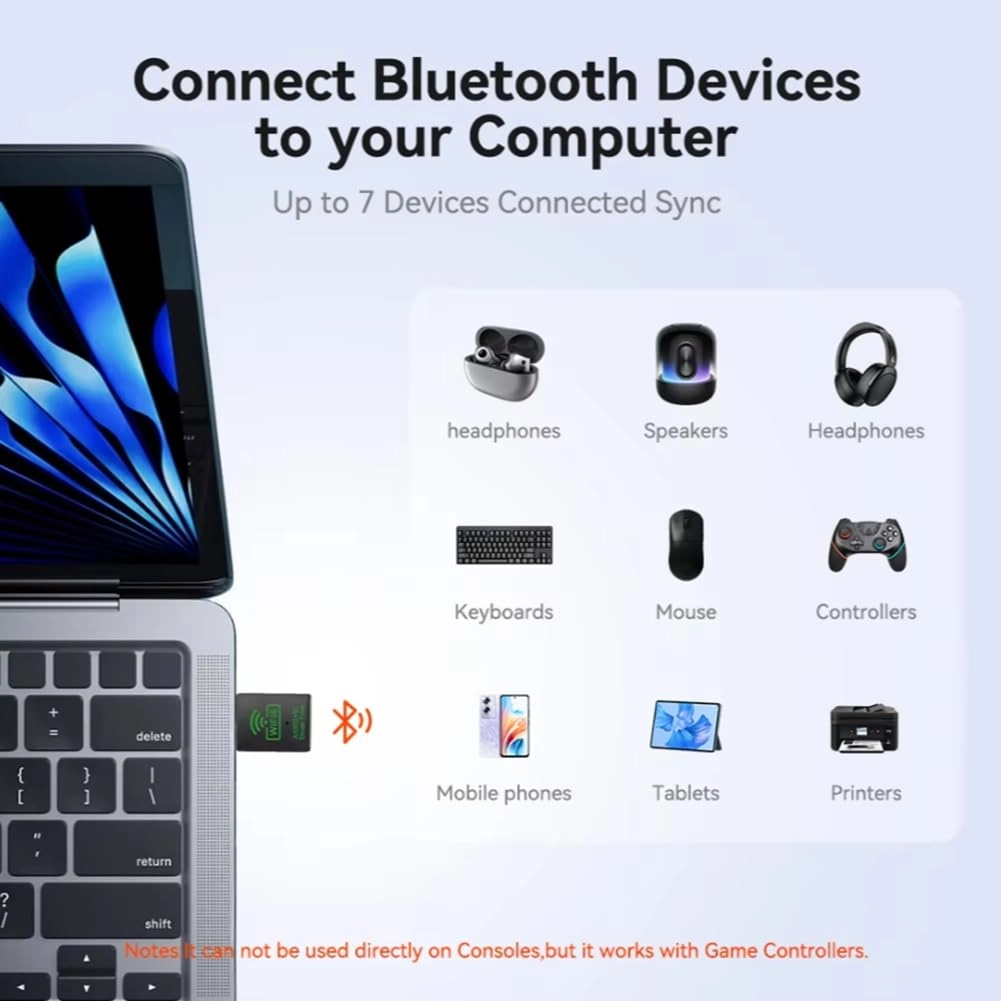 USB WiFi Bluetooth Adapter - Dual Band 2.4G/5GHz USB