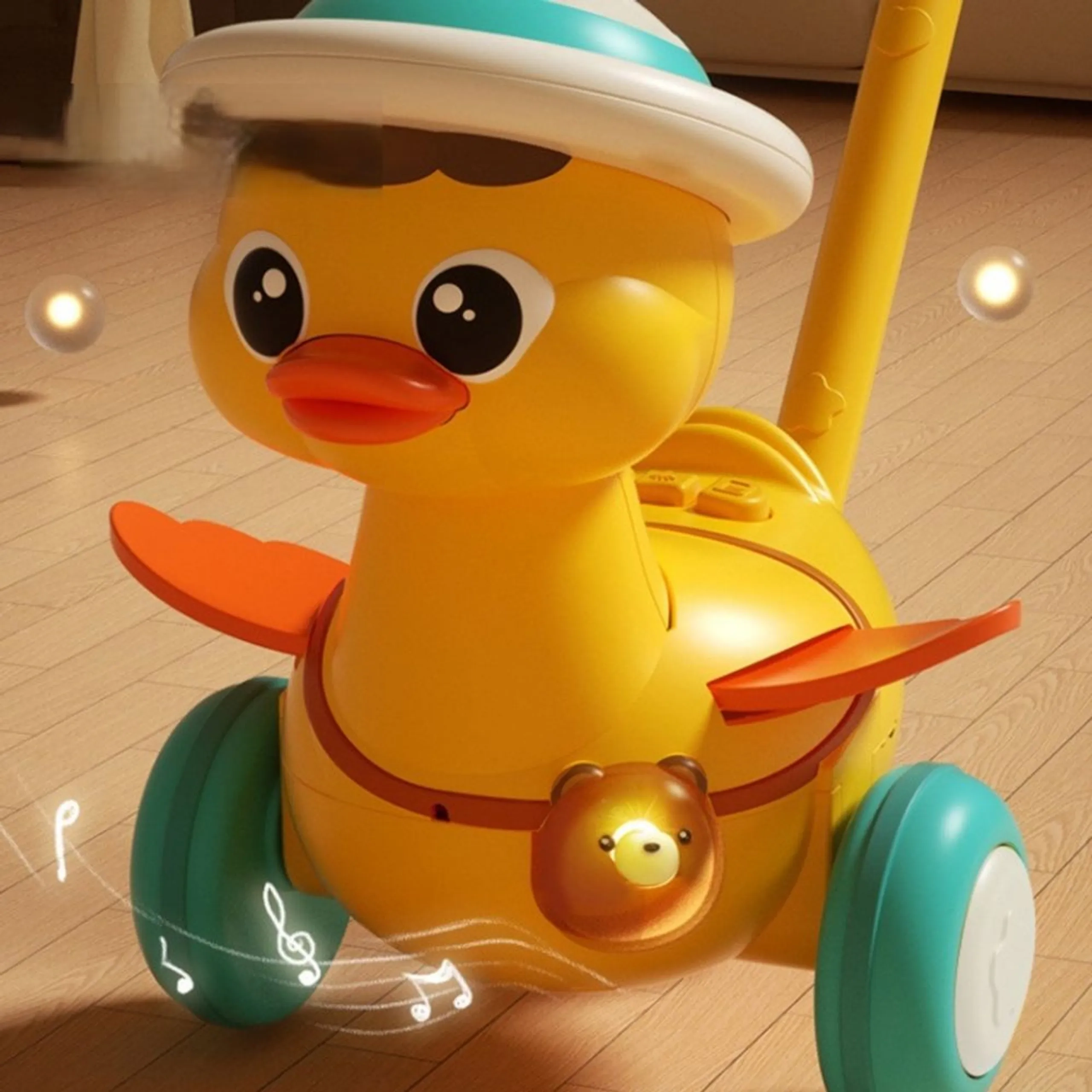 Duck Push Walking Toy - With Stick Yellow
