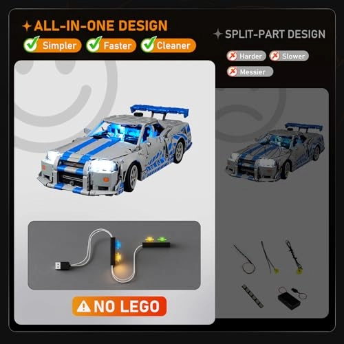 LED Light for Lego 42210 - 2-Fast-2 Furious Nissan Skyline GT-R (R34) Speedster