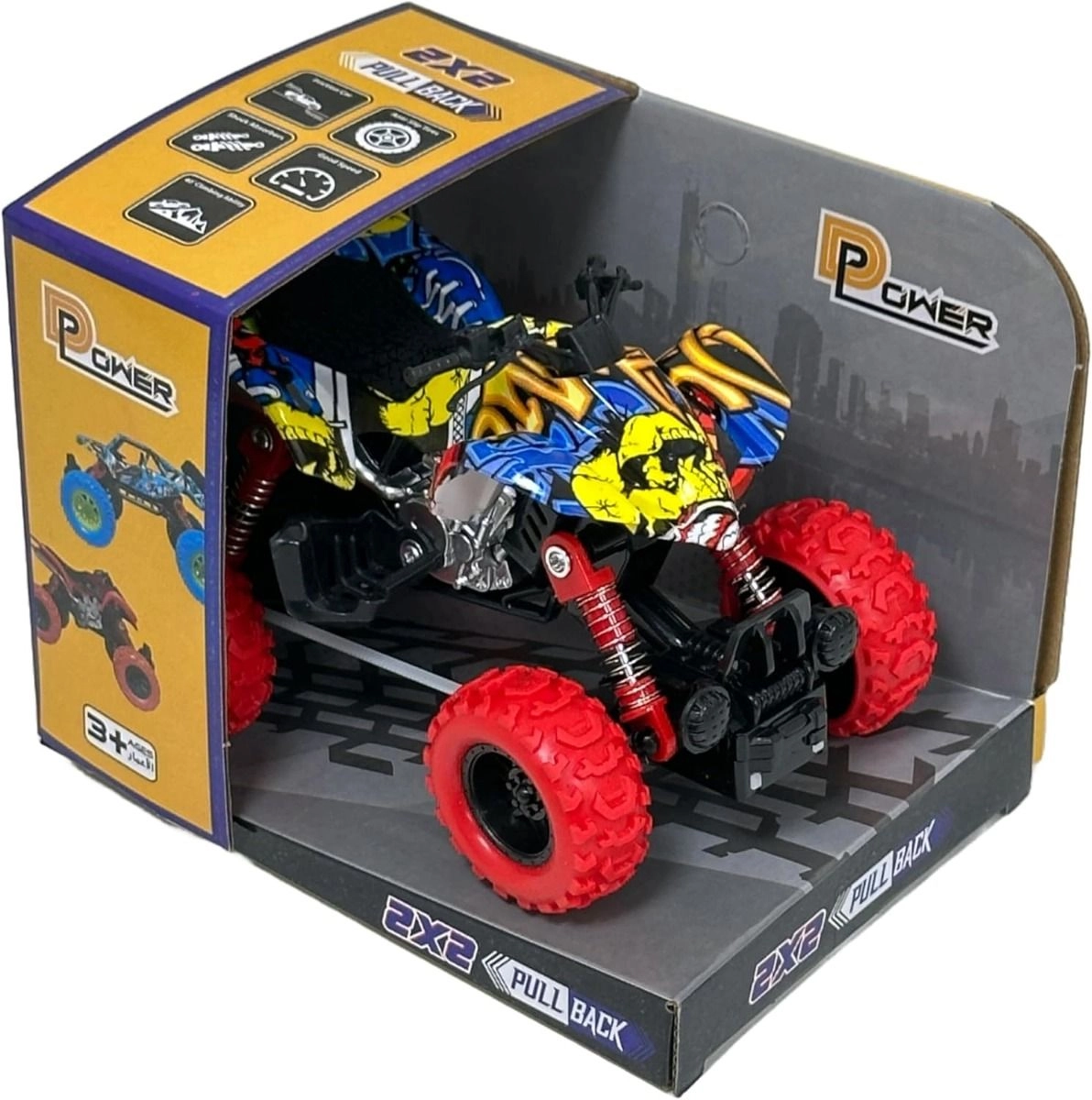 D-Power Pullback Motorcycle Stunt Bike - Red 3 +