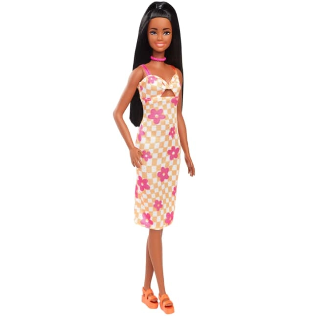 Barbie Fashionistas - Pink And Orange Check Dress
