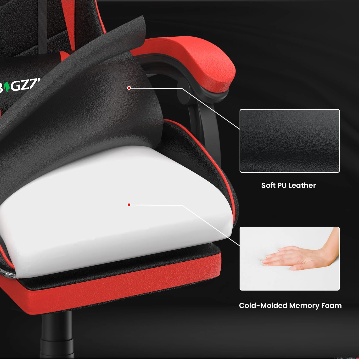 gaming chair - Red With Footrest