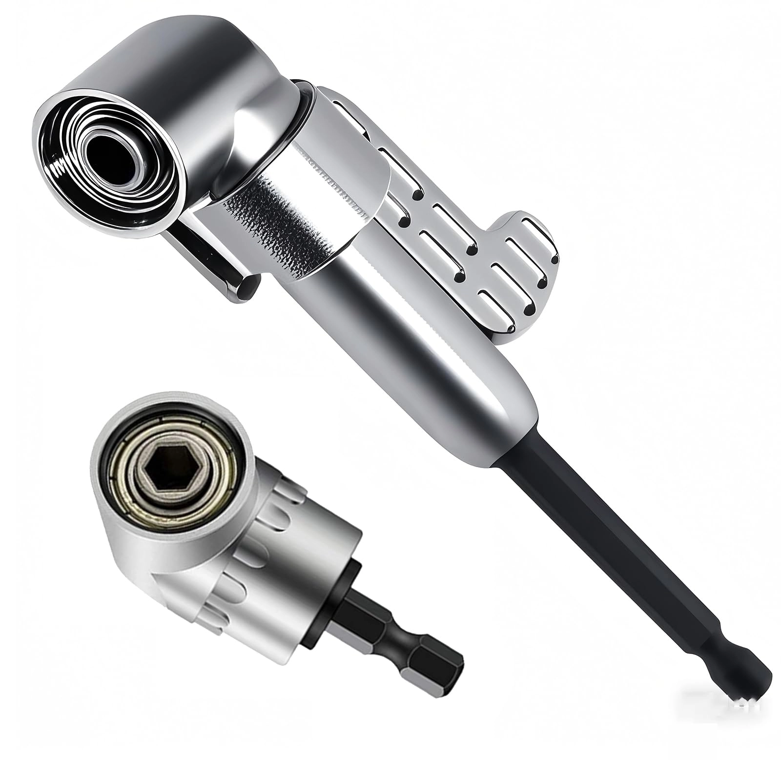 KAFENDA Right Angle Drill Adapter - 105 Degree Magnetic 1/4" 3/8" Hex Shank Pack